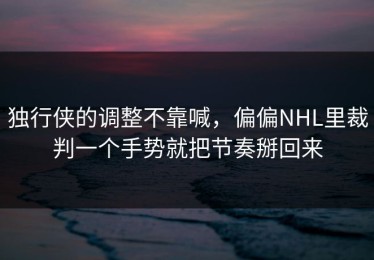 独行侠的调整不靠喊，偏偏NHL里裁判一个手势就把节奏掰回来