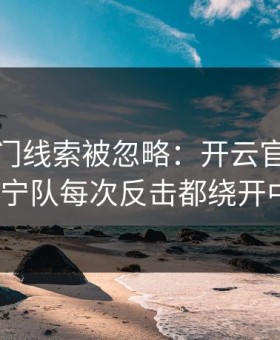 西甲冷门线索被忽略：开云官网推送里辽宁队每次反击都绕开中路？
