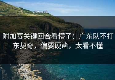 附加赛关键回合看懵了：广东队不打东契奇，偏要硬凿，太看不懂