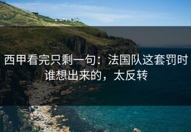 西甲看完只剩一句：法国队这套罚时谁想出来的，太反转