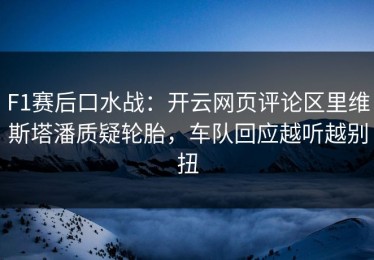 F1赛后口水战：开云网页评论区里维斯塔潘质疑轮胎，车队回应越听越别扭